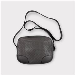 Gucci Gray Leather Micro Guccissima Bree Crossbody Designer Bag